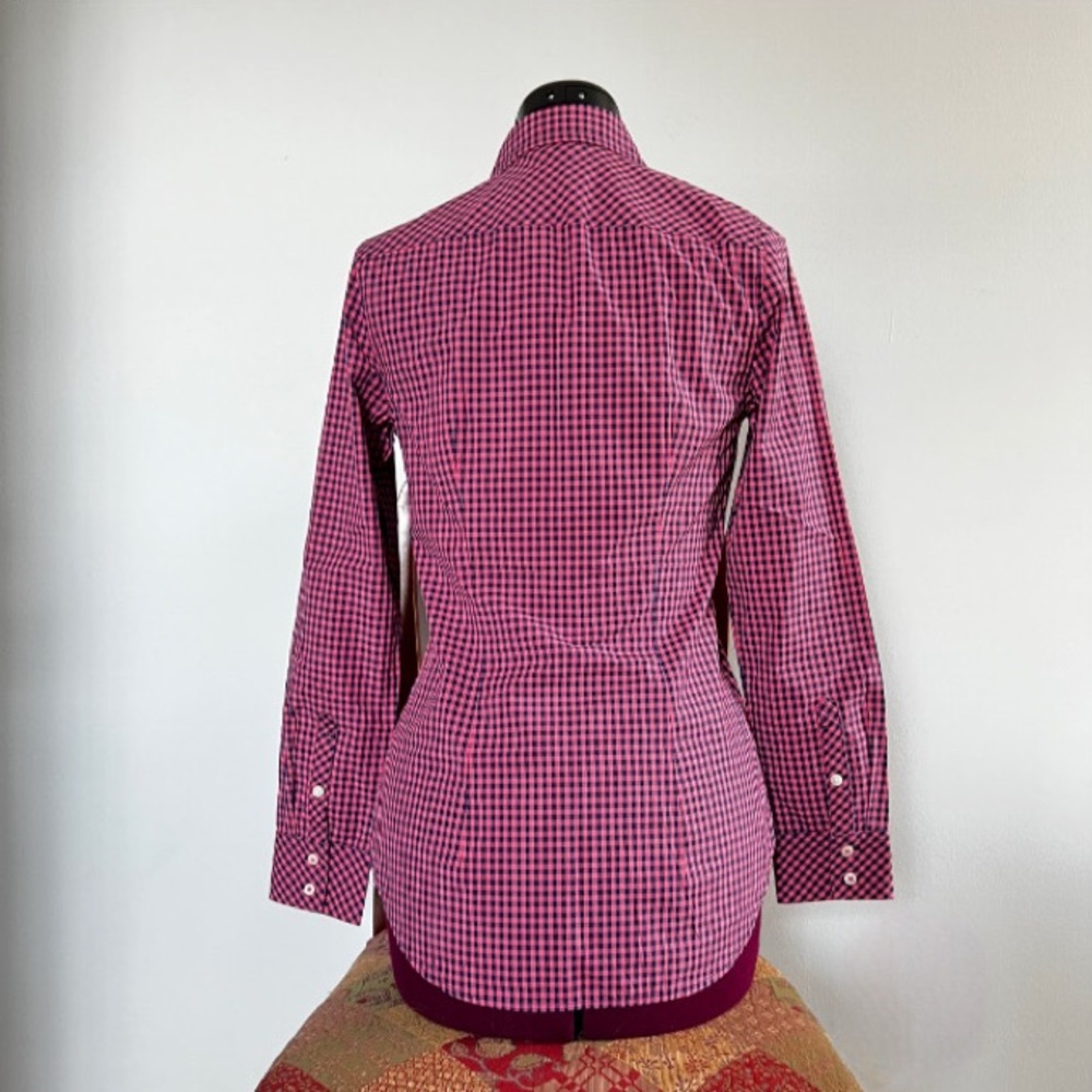 Alicetown Gingham Chilmark Classic Magenta Button Down, Sz 00 - Picture 2 of 7